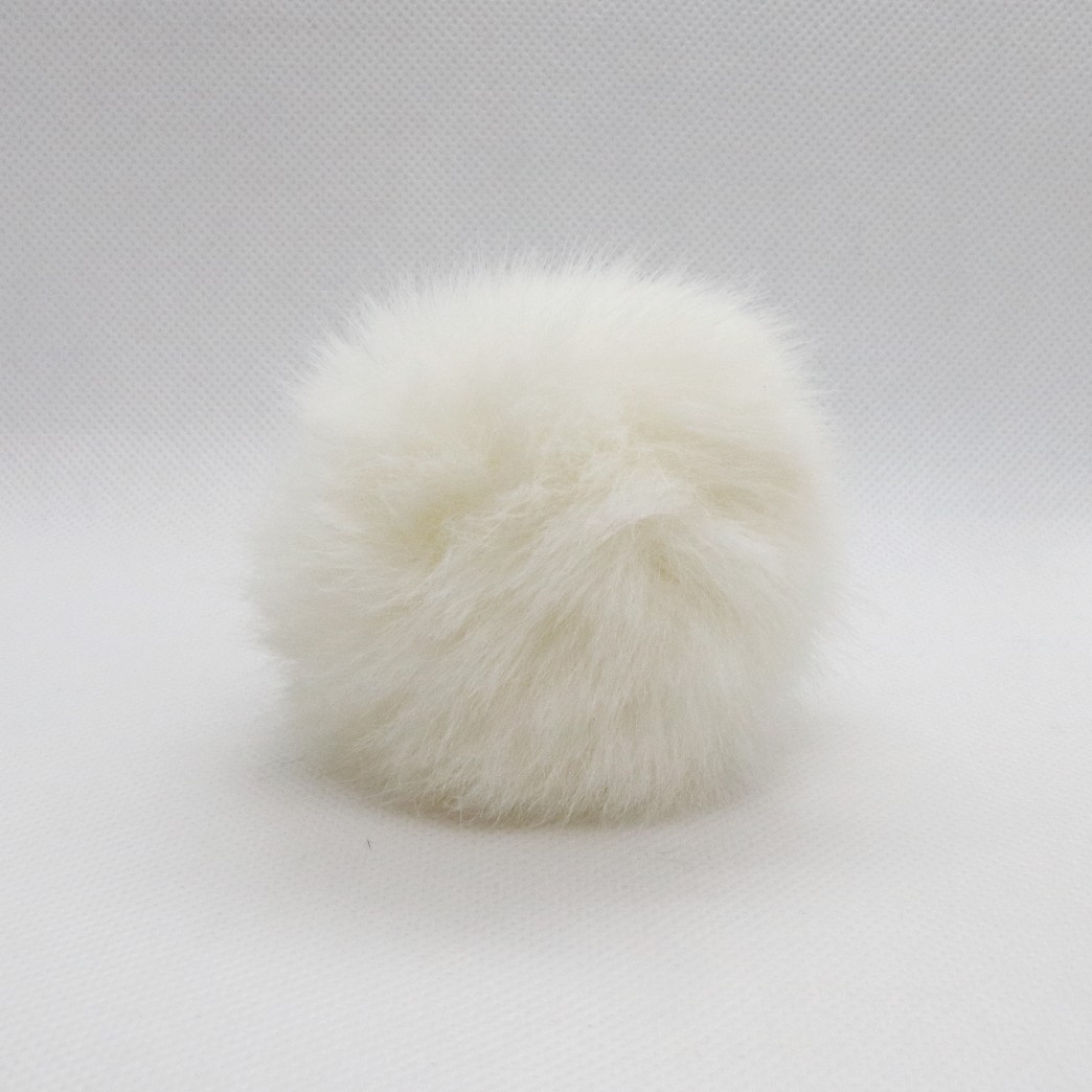 Pompon  Poly-akryl  80 Mm  Hvid