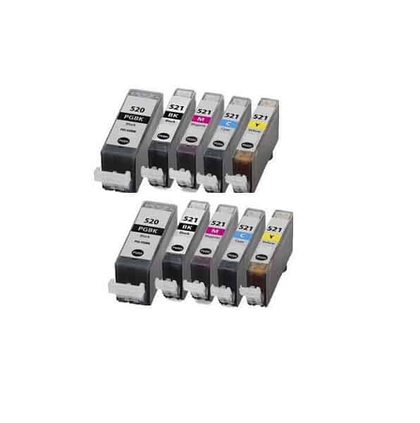 Rabat Sæt  Canon Pgi-520   Cli-521       Farver Pbk-bk- - -  Kompatibel Pgi-520 120 Ml