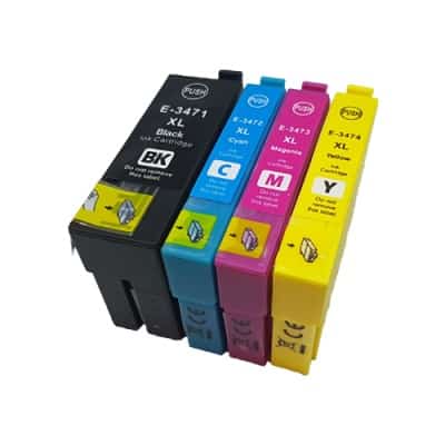 Rabat Sæt  Epson 34    Farver Bk- - -  Kompatibel 34  84 Ml