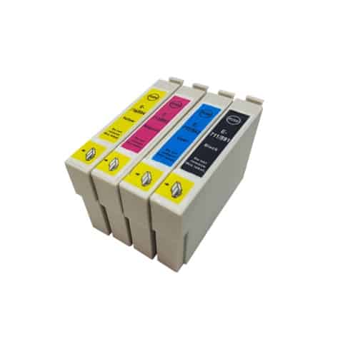 Rabat Sæt  Epson T0711 T0714   Farver Bk- - -  Uoriginal -t0711 48 Ml