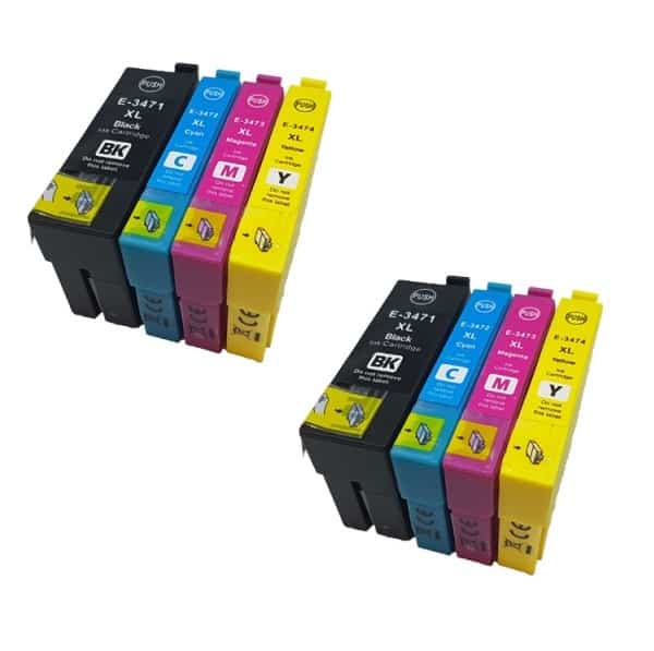 Rabat Sæt  Epson 34        Farver Bk- - -  Kompatibel 34  168 Ml