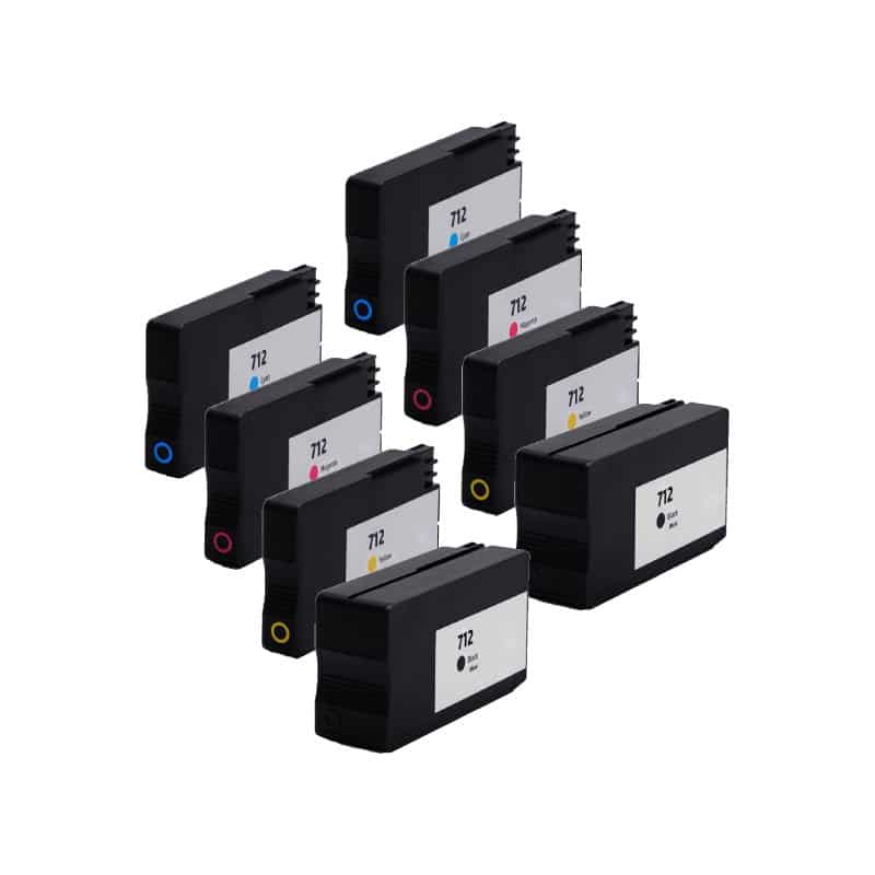 Rabat Sæt  Hp 712   Farver X2 Bk- - -  Kompatibel- 712 250 Ml