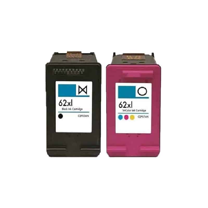 Rabat Sæt  Hp 62       Sort     Farve  Kompatibel  Hp 62    35 Ml
