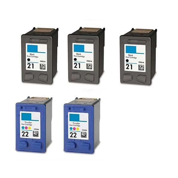 Rabat Sæt  Hp 21    22      Sort     Farve Kompatibel 21  90 Ml