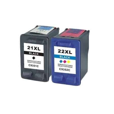 Rabat Sæt  Hp 21    22      Sort     Farve Kompatibel 21  36 Ml