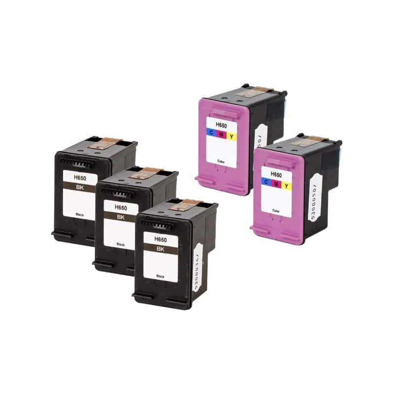 Rabat Sæt  Hp 650      Sort     Farve Kompatibel 650    500 Sider