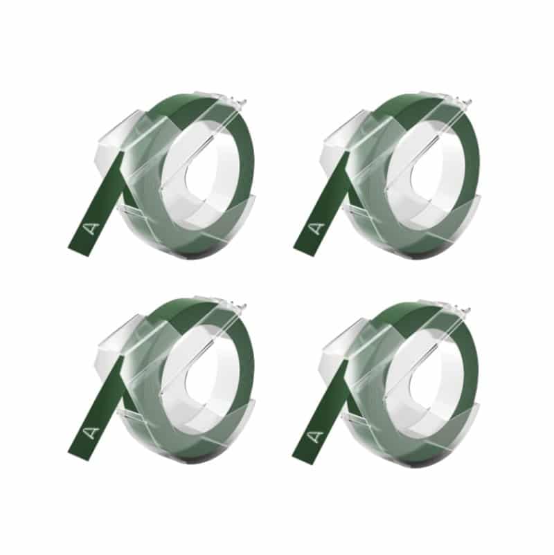 Rabatpakke  Dymo 3d Tape    Stk Hvid På Grøn Plastiktape    Mm        Kompatibel  S0898160