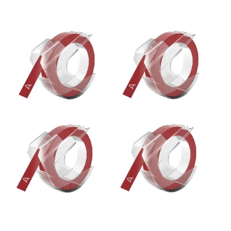 Rabatpakke  Dymo 3d Tape    Stk Hvid På Rød Plastiktape    Mm        Kompatibel  S0898150