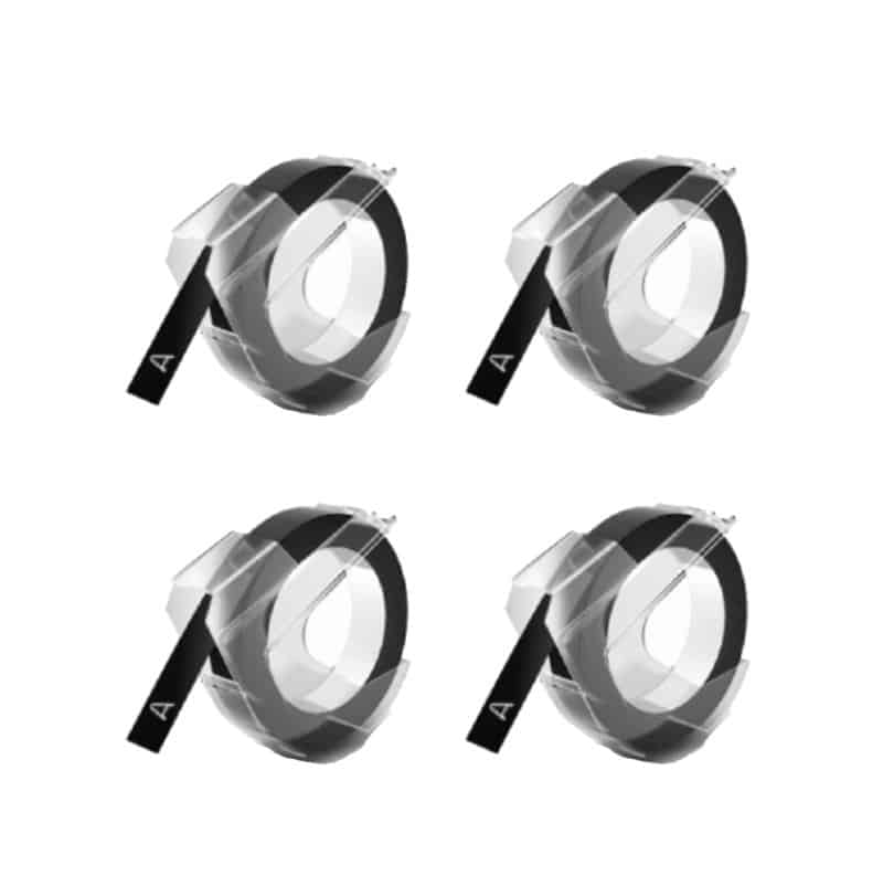 Rabatpakke  Dymo 3d Tape    Stk Hvid På Sort Plastiktape    Mm        Kompatibel  S0898130