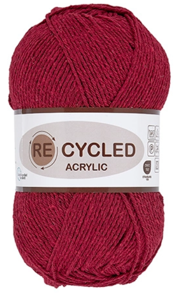 Recycled Acrylic  Dyb Rød  100    Nr  43