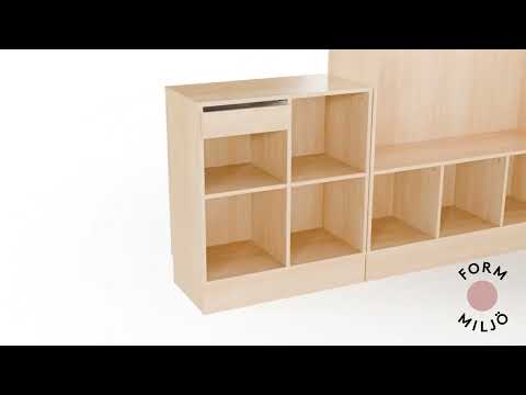 Reol Stig   Hvid Laminat  -rum Buet 90  Med Hjul