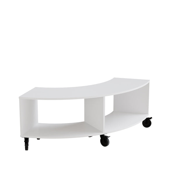 Reol Stig   Hvid Laminat  -rum Buet 90  Med Hjul
