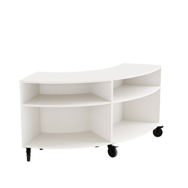 Reol Stig   Hvid Laminat   -rum Buet 90  Med Hjul  Indv  Ryg