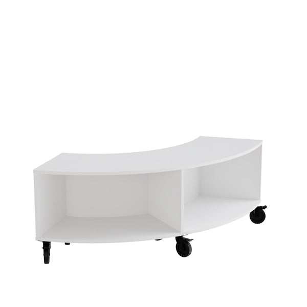Reol Stig   Hvid Laminat  -rum Buet 90  Med Hjul  Indv  Ryg