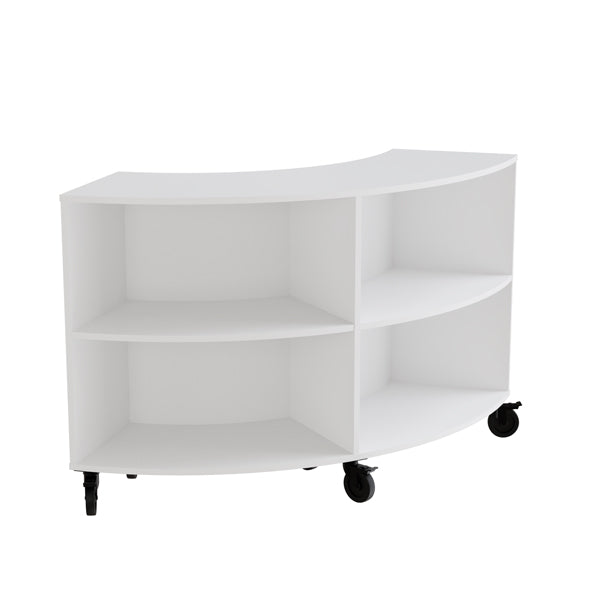Reol Stig   Hvid Laminat  -rum Buet 90  Med Hjul  Indv  Ryg