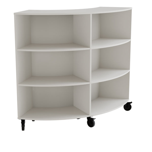 Reol Stig   Hvid Laminat  -rum Buet 90  Med Hjul  Indv  Ryg