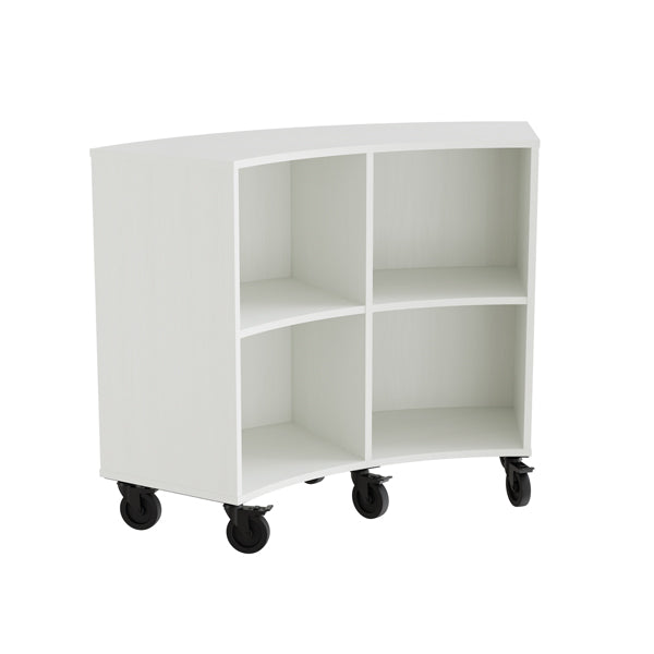 Reol Stig   Hvid Laminat  -rum Buet 60  Med Hjul  Udv  Ryg