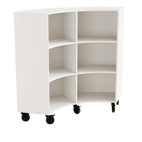 Reol Stig   Hvid Laminat  -rum Buet 90  Med Hjul  Udv  Ryg