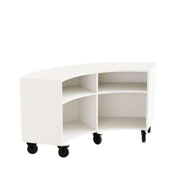 Reol Stig   Hvid Laminat   -rum Buet 90  Med Hjul  Udv  Ryg