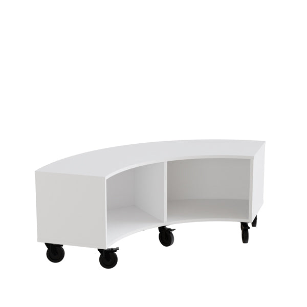 Reol Stig   Hvid Laminat  -rum Buet 90  Med Hjul  Udv  Ryg