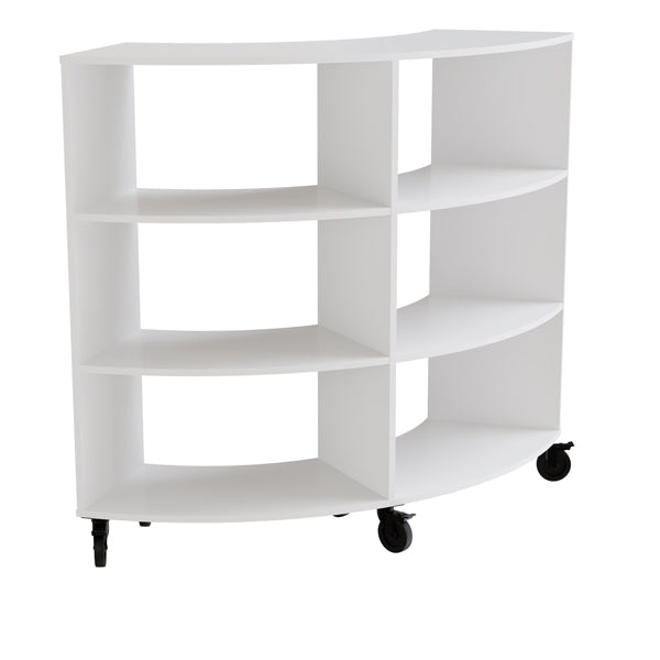 Reol Stig   Hvid Laminat  -rum Buet 90  Med Hjul