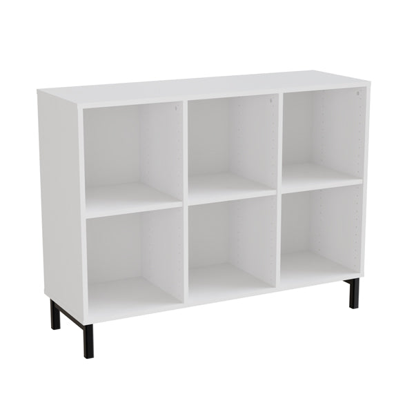 Reol Stig   Hvid Laminat  -rum Liggende Med Ben  Med Ryg