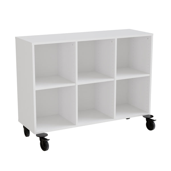 Reol Stig   Hvid Laminat  -rum Liggende Med Hjul  Med Ryg