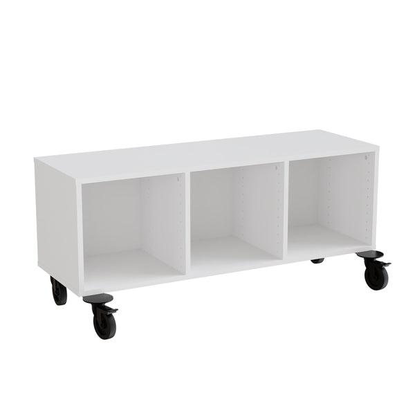 Reol Stig   Hvid Laminat  -rum Liggende Med Hjul