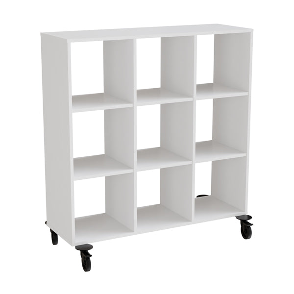 Reol Stig   Hvid Laminat  -rum Med Hjul  Uden Ryg