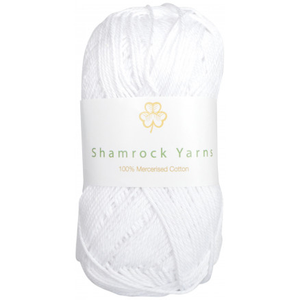 Shamrock Yarns 100  Mercerised Cotton 02 Hvid