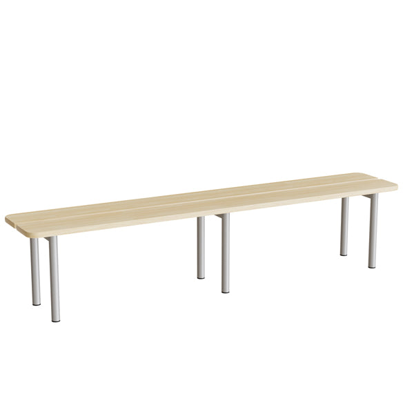 Siddebænk Pausa 550  2000 Mm  Birk Laminat  Alugråt Stel