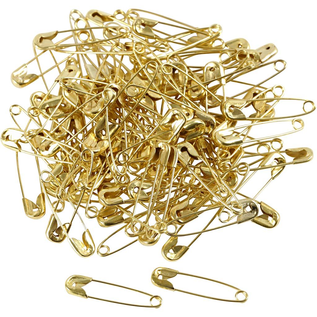 Sikkerhedsnåle   : 22 Mm  100 Stk  Guld