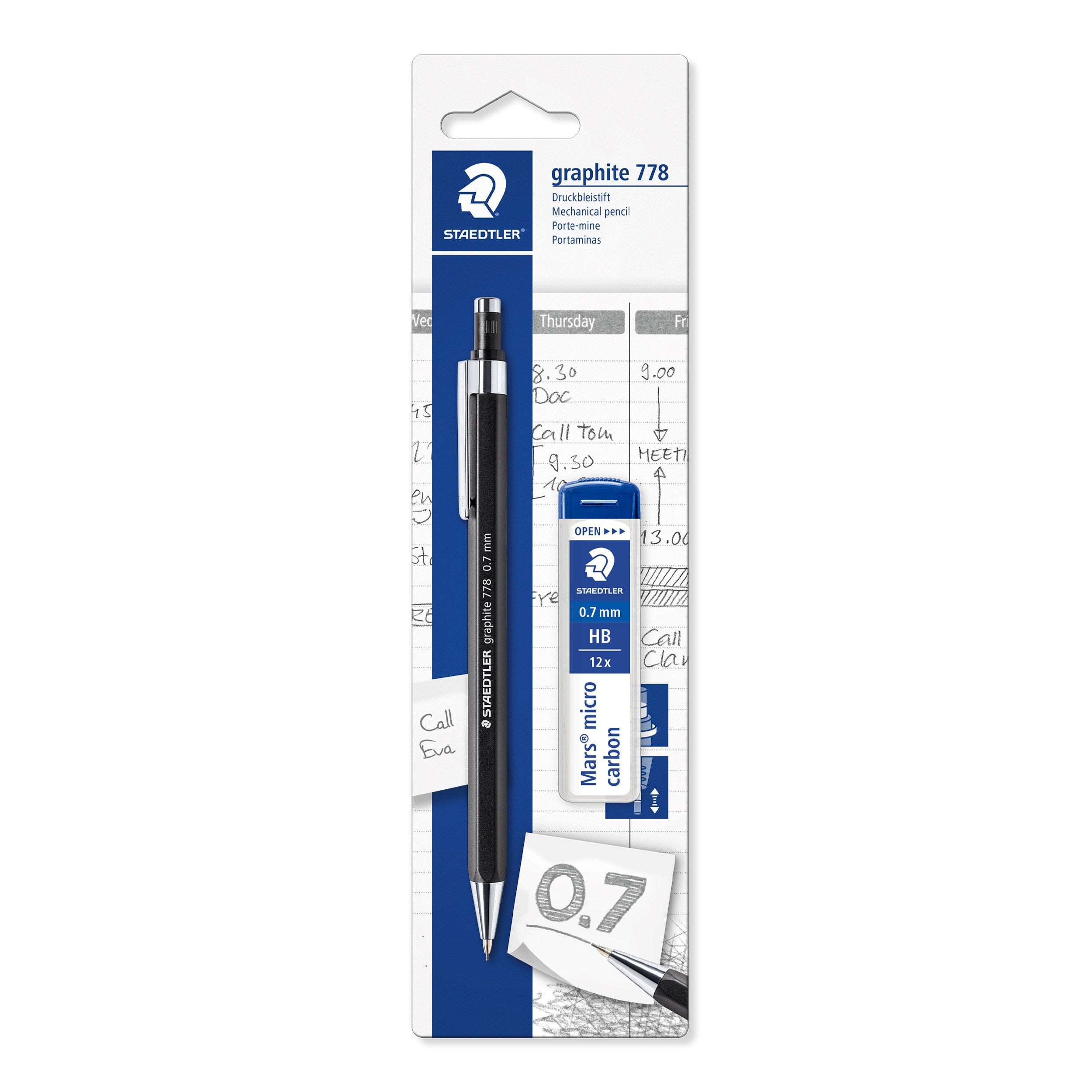 Stiftblyant 778   7mm   Stifter Blister Sort