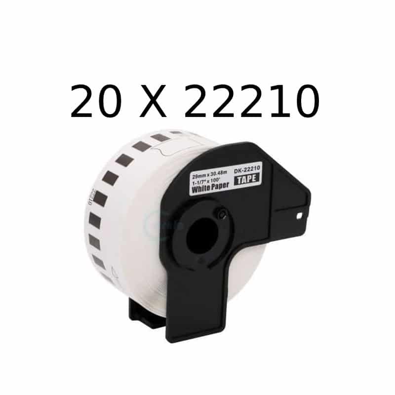 20 Stk Dk22210 Rulle Etiketter   9cm   30 5m Kompatibel Brother Dk22210