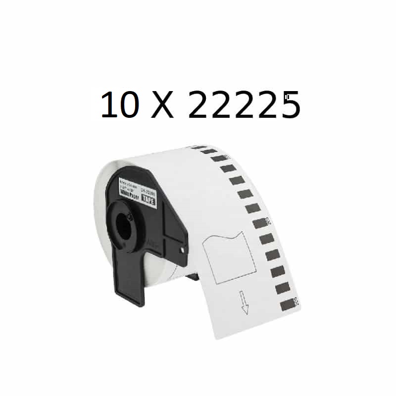 10 Stk Dk22225 Rulle Kontinuerlige Papir Etiketter   8cm   30 5m Kompatibel Brother