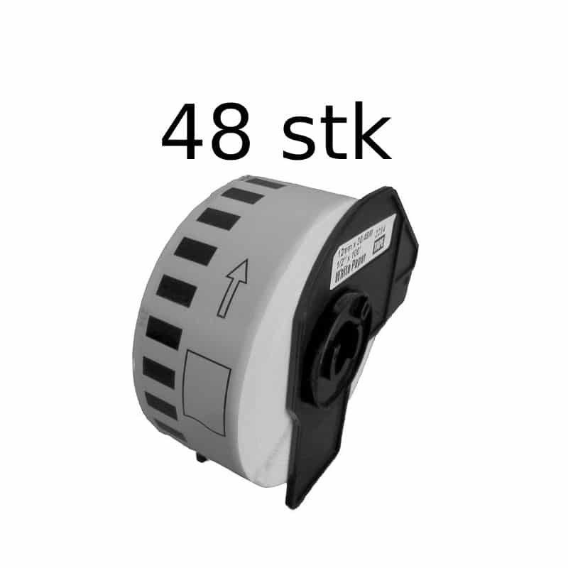 48 Stk Dk22214 Rulle Kontinuerlige Papir Etiketter 12mm   30 48m Kompatibel Brother Dk22214