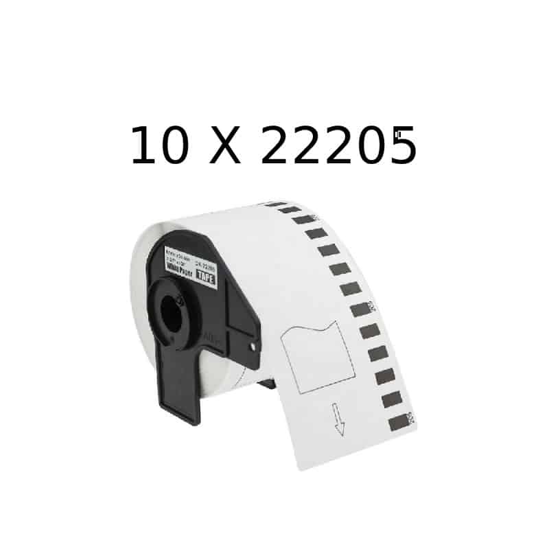 10 Stk Dk22205 Rulle Termokopieringspapir   2cm   30 5m Kompatibel Brother Dk22205