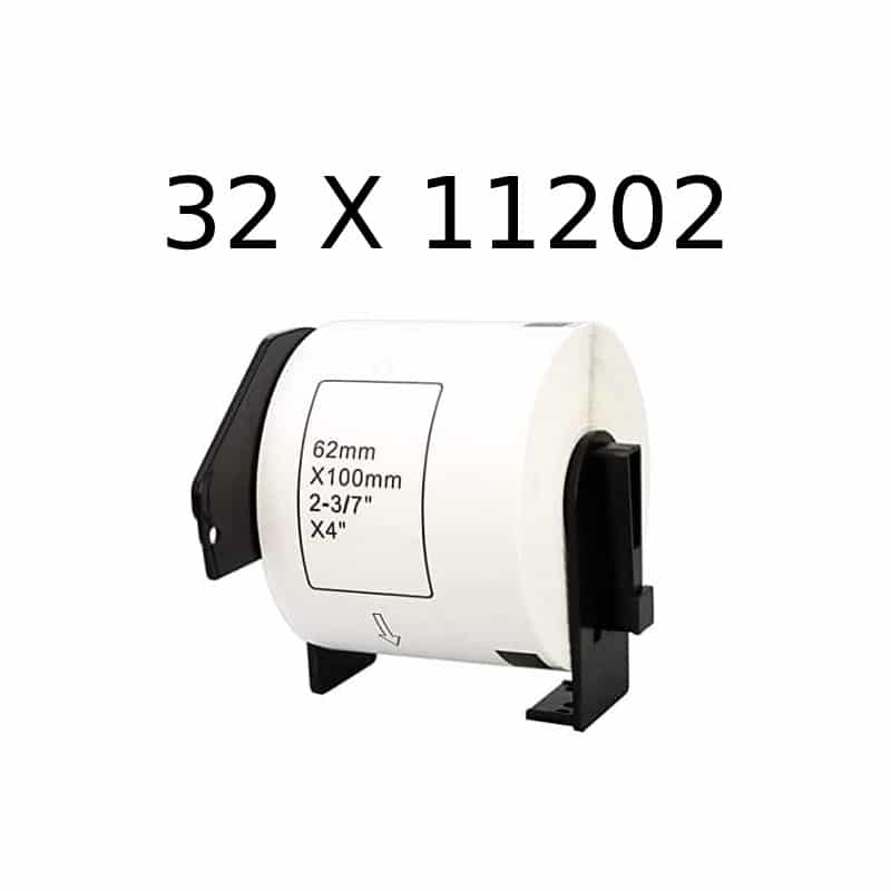 32 Stk Dk11202 Shipping Etiketter 300 Stk 62   100mm Kompatibel Brother Dk11202