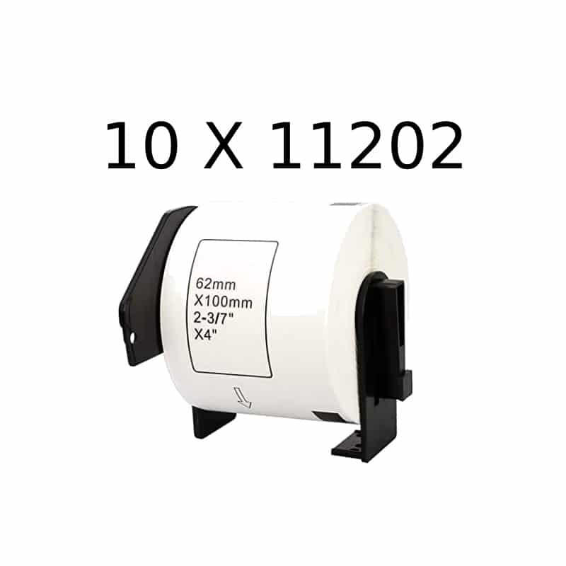 10 Stk Dk11202 Shipping Etiketter 300 Stk 62   100mm Kompatibel Brother Dk11202