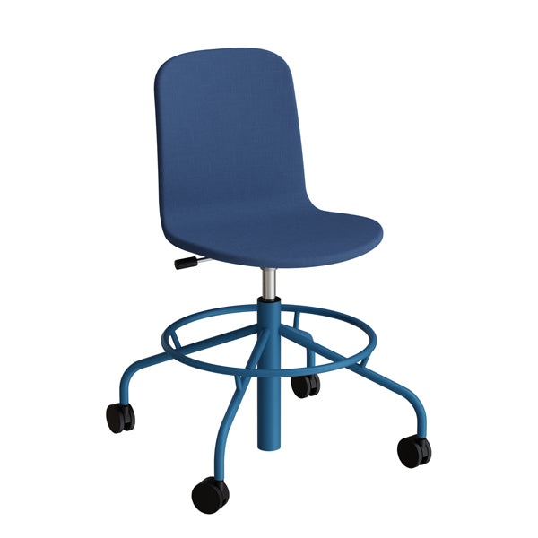 Stol Add 5903  Fodkryds Og Hjul  Helbetrukket Blåt Tekstil  Blåt Stel