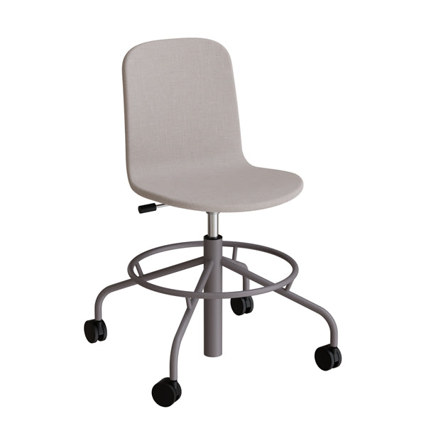Stol Add 5903  Fodkryds Og Hjul  Helbetrukket Gråt Tekstil  Gråt Stel