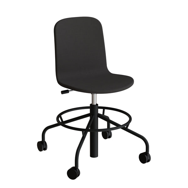 Stol Add 5903  Fodkryds Og Hjul  Helbetrukket Sort Tekstil  Sort Stel