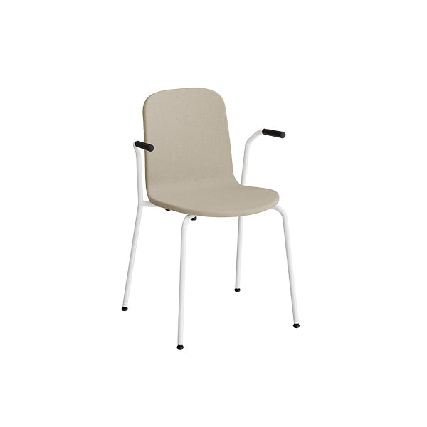 Stol Add 5901 Med Armlæn Hel Betrukket   Beige Tekstil  Hvidt Stel Glans 10