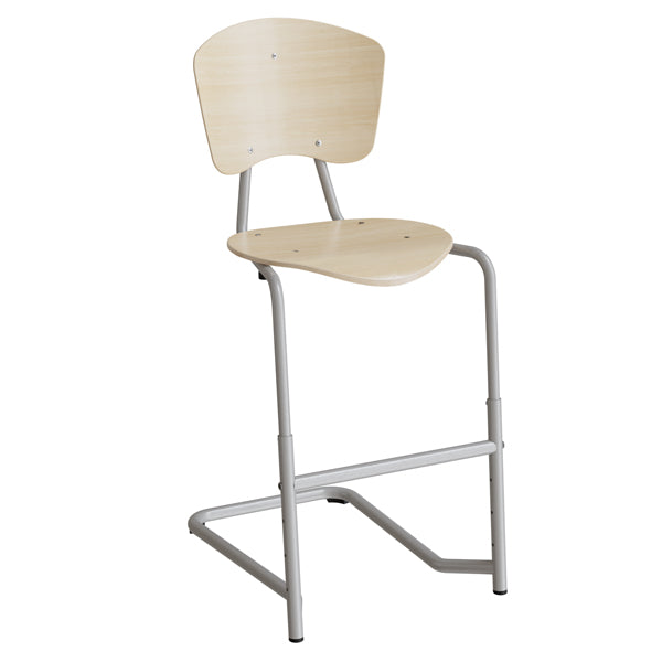 Stol Femman 3761  Birk Laminat Med Alugråt Stel Og Fodstøtte