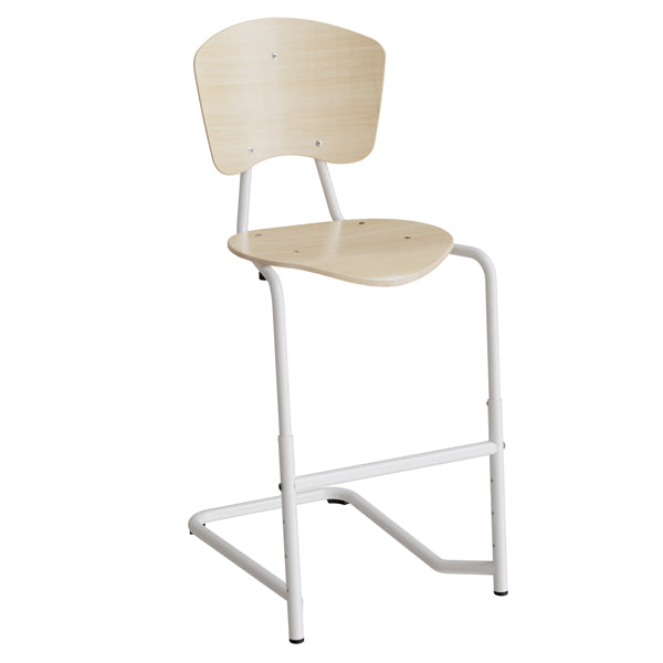Stol Femman 3761  Birk Laminat Med Hvidt Stel Og Fodstøtte