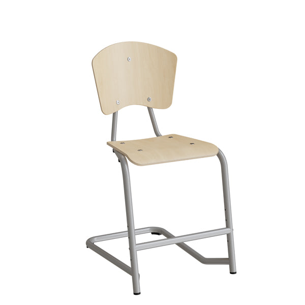 Stol Fyran 3751  Birk Finér  Alugrå Ben