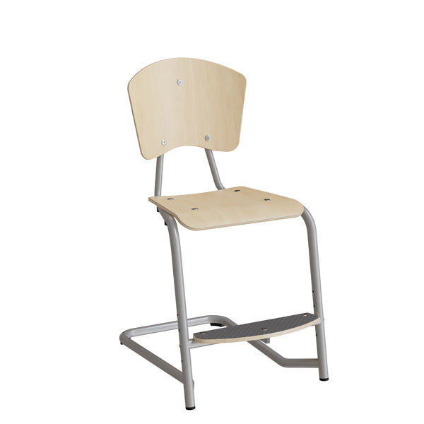 Stol Fyran 3751  Birk Finér  Alugrå Ben