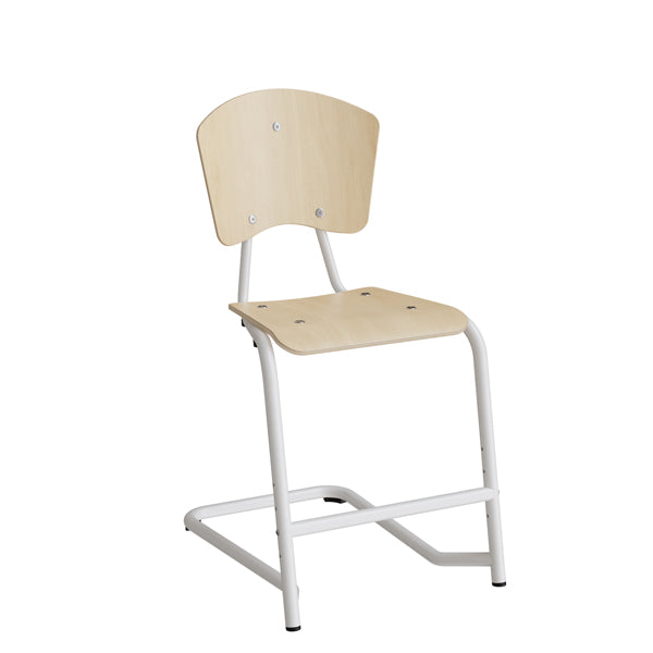 Stol Fyran 3751  Birk Finér  Hvide Ben