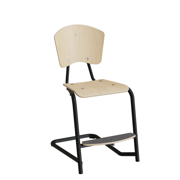Stol Fyran 3751  Birk Finér  Sorte Ben