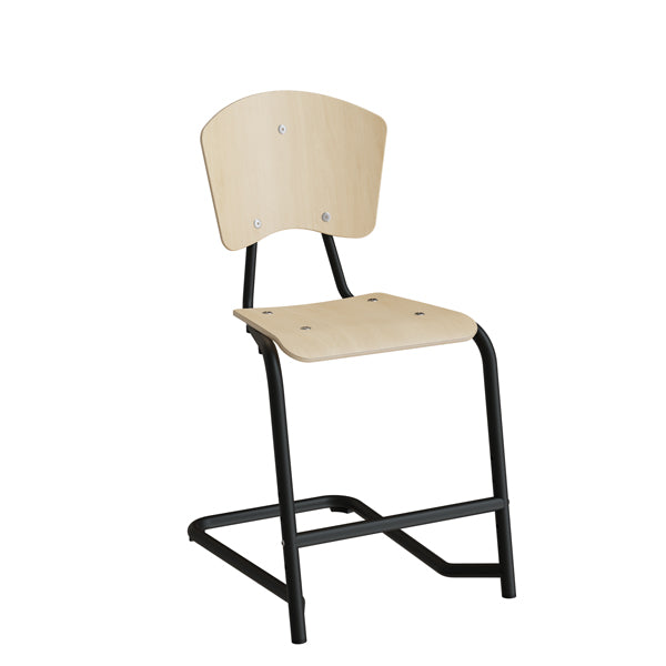 Stol Fyran 3751  Birk Finér  Sorte Ben